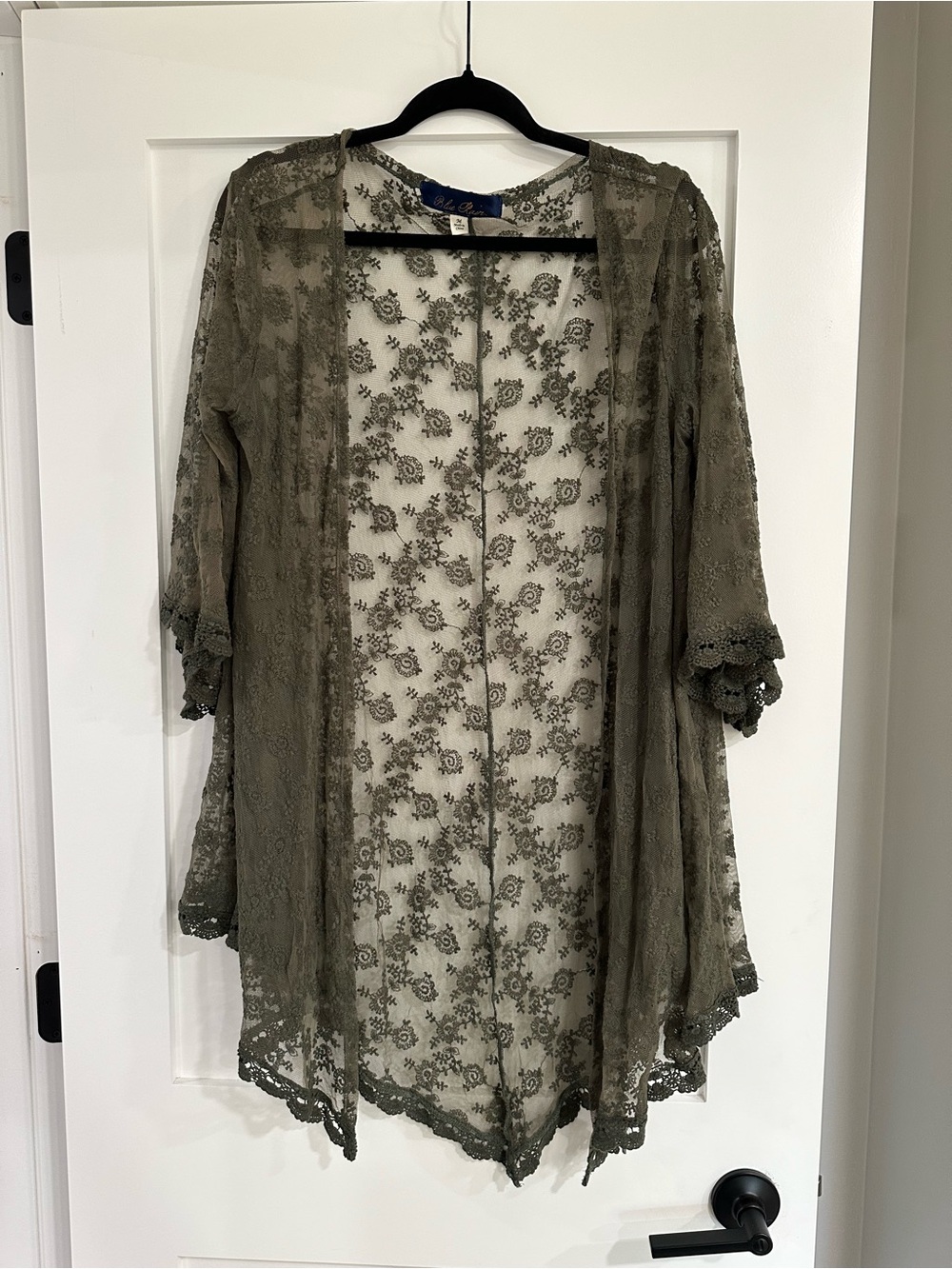 Blue Rain Lace Sheer Kimono